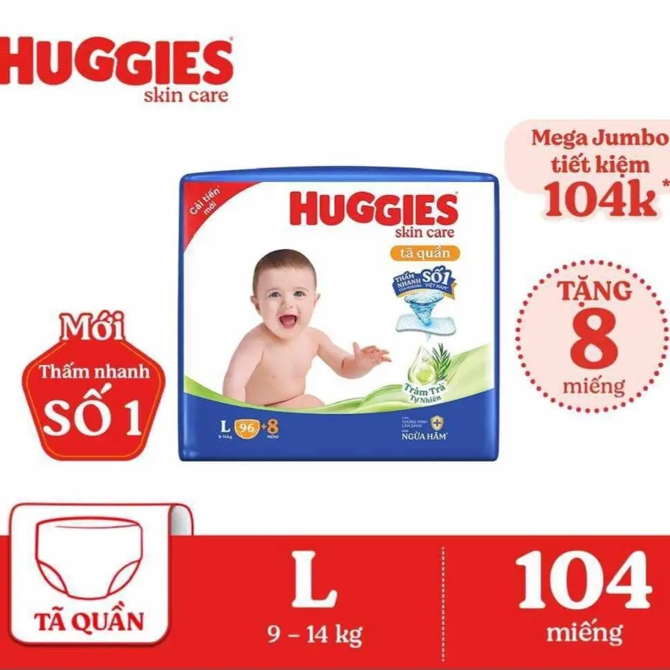 Bỉm huggies mega jumbo nhiều miếng tiết kiệm