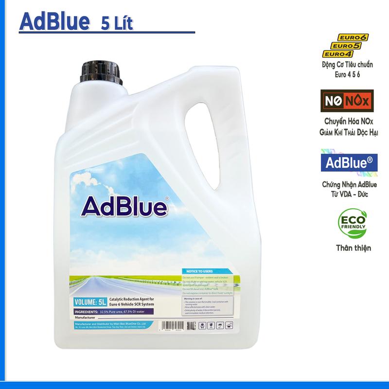 AdBlue 5 Lít BlueOne Xử lý khí thải động cơ dầu Diesel Euro 4 5 6 0