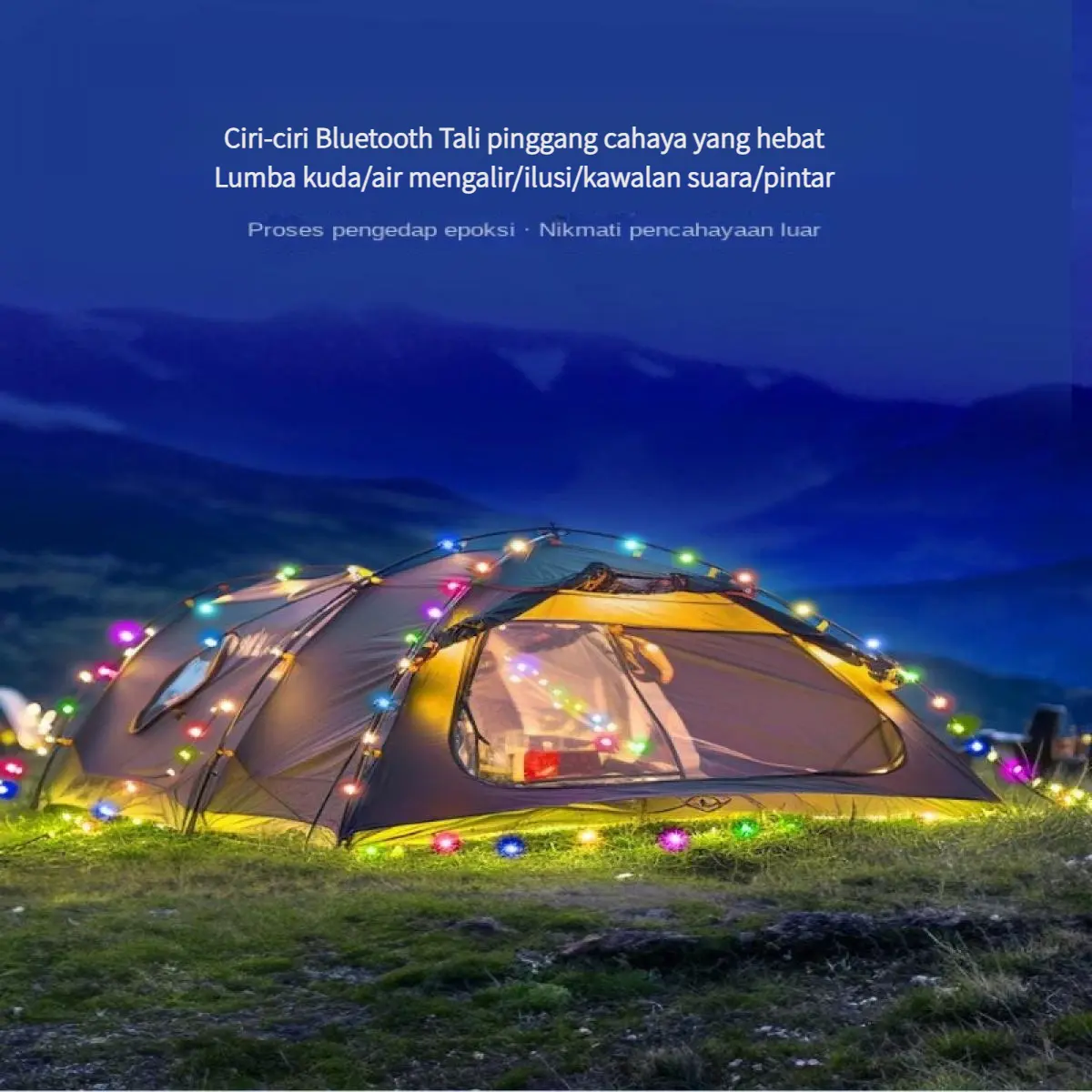 Christmas Tree Magic Color Rubber-Covered Wire Lighting Chain Usb Smart Point Control App Bluetooth Holiday String Light Lighting Chain Led Running Water Horse Running Light Belt,Outdoor Camping