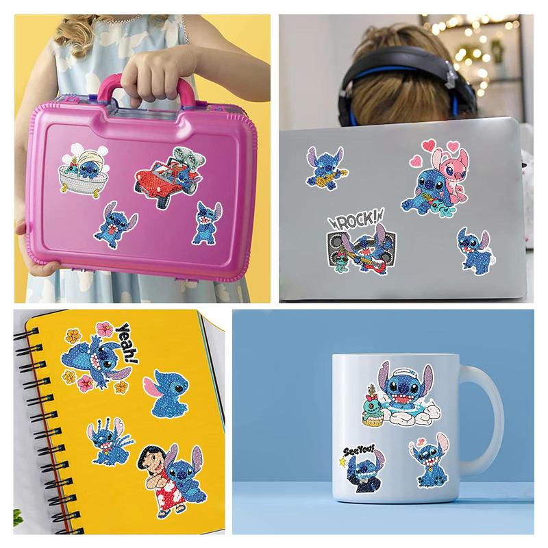 Product Introduction of Cartoon Stitch Diamond Art Painting Sticker, 1 Set DIY Diamond Arts Painting Sticker, DIY Decorative Art Picture for Home Bedroom, Christmas Gift 4