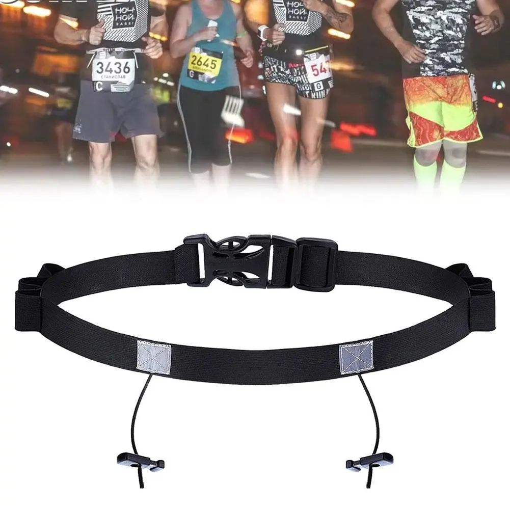 Race Bib Belt Fitness Triathlon Race Number Belt With Holders Ironman Tri Running Outdoor W0K2