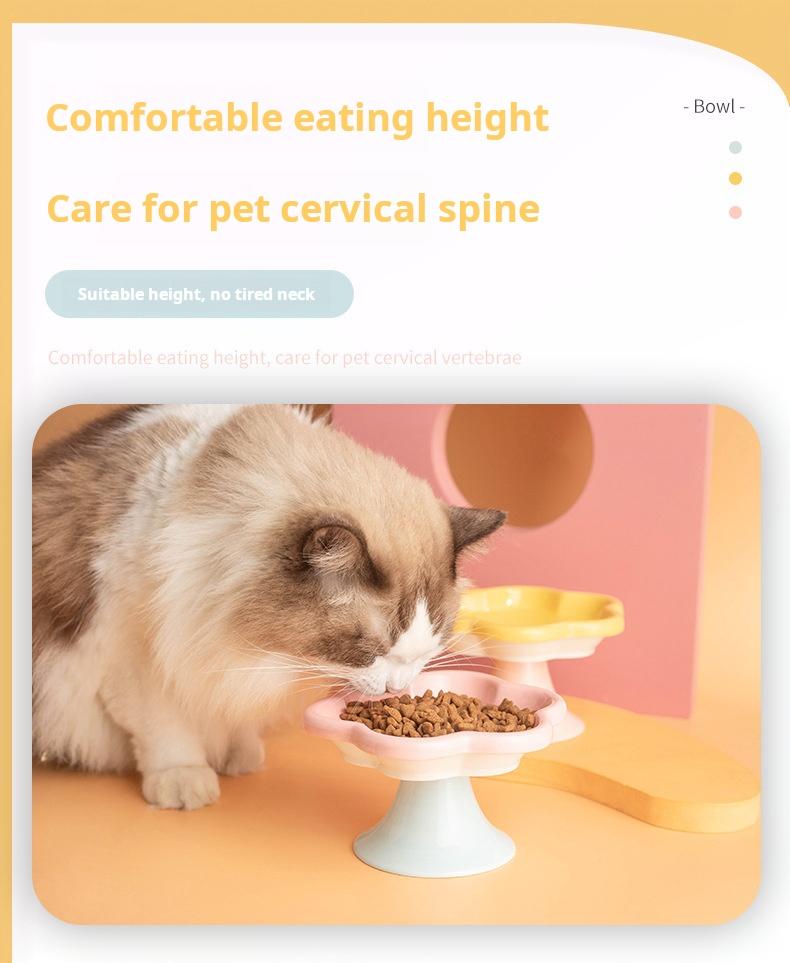 Product Introduction of Ceramic Flower Shape Cat Bowl Dog Bowl Larger Capacity Pet Feeding Water Bowl Anti-slip Cat Puppy Feeder Kitten Can Plate Easy To Wash 21