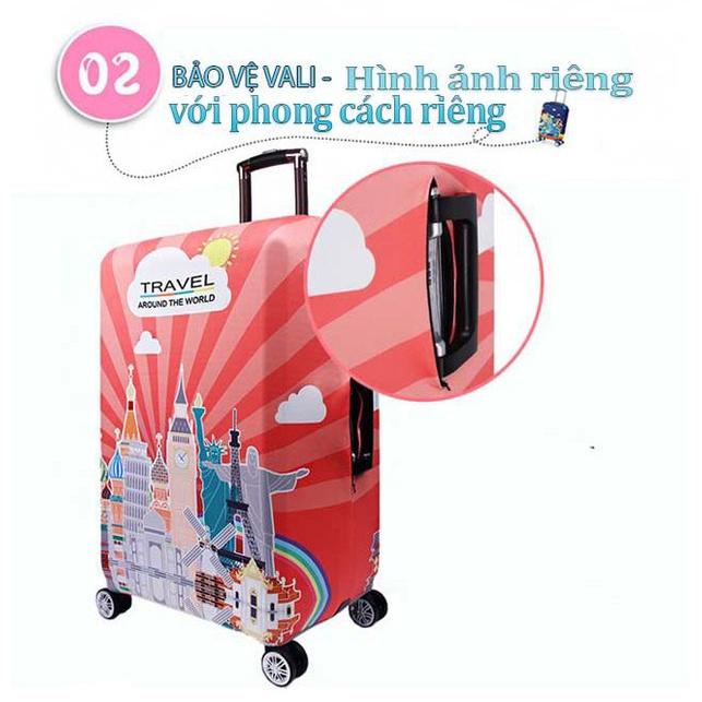 Trùm vali inch 3d thun 4 chiều co giãn hình cô bé yoga SIZE 20 -24 -28 H1991 Nhung Phụ Kiện 4