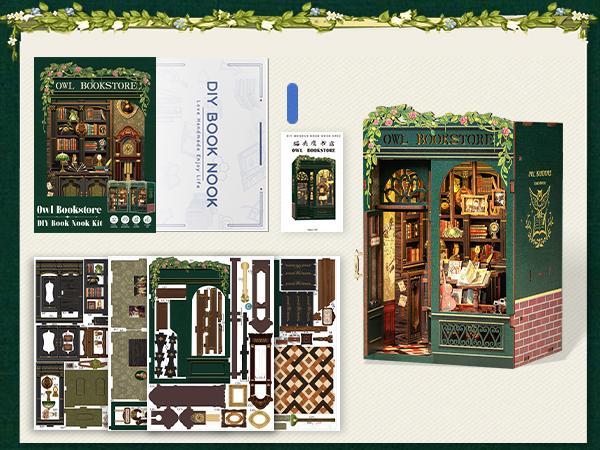 Product Introduction of CUTEBEE【ร้านหนังสือนกฮูก】DIY Book Nook บ้านตุ๊กตาDIY บ้านของเล่น ของจิ๋ว บ้านจิ๋ว diy ตัวต่อไม้ 29