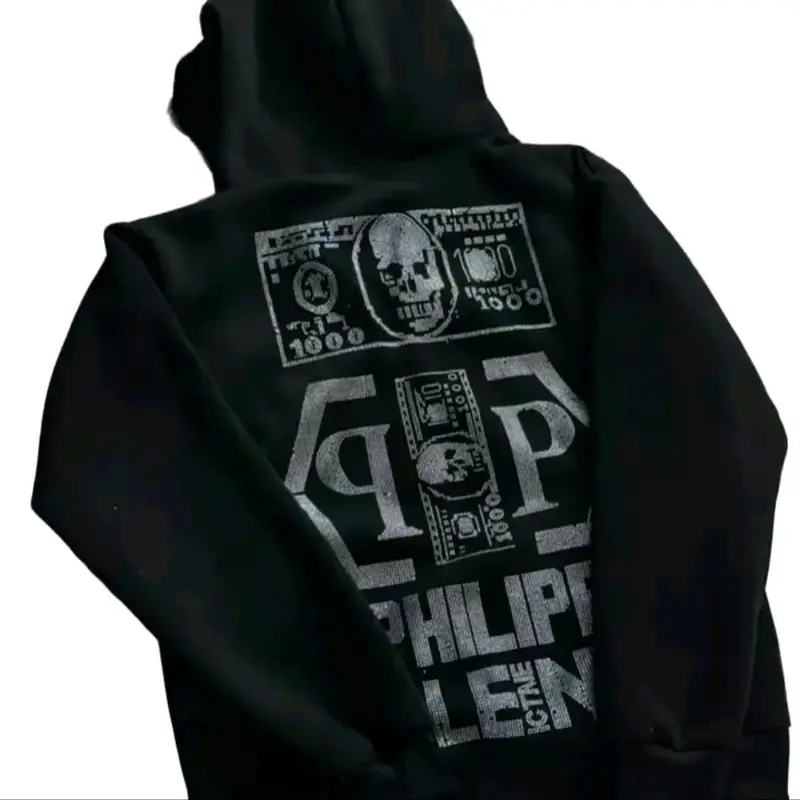 Áo Khoác Hoodie Philip  Lưng Đính Đá Chắc Chắn Chất Nỉ Phong Cách Boy Phố - Áo Khoác Hoddie Zip Mẫu Hottrend 0
