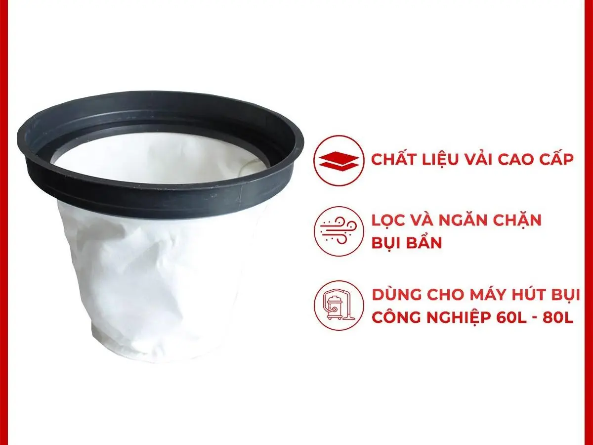 Túi lọc bụi cho máy hút bụi 70-80L - Làm bằng vải không dệt, lọc bụi bảo vệ động cơ máy và sức khoẻ người dùng