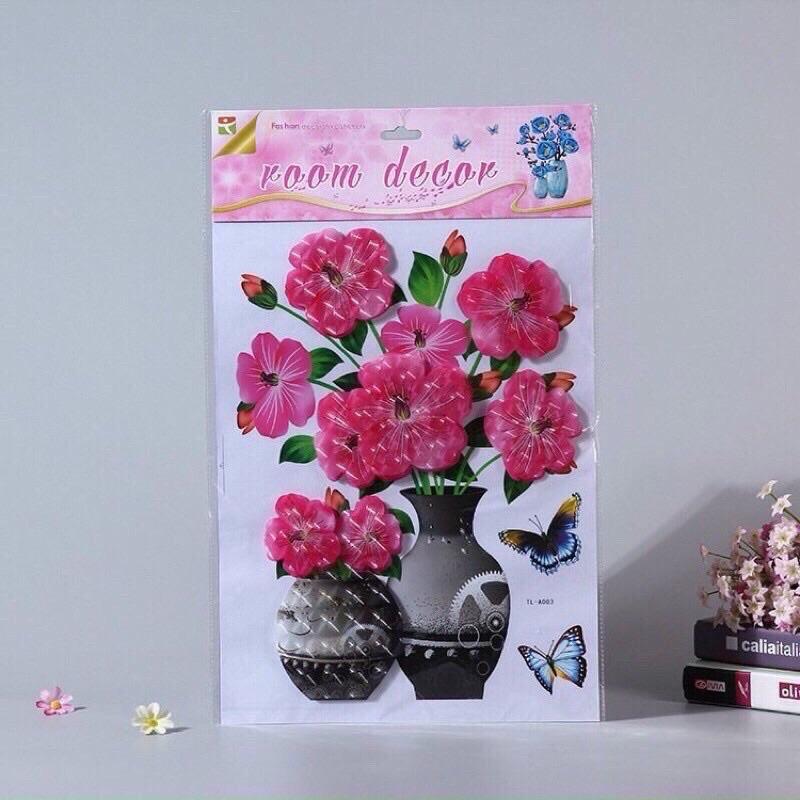 Tranh dán tường hoa nổi 3D sẵn keo dán Decor Decor Phòng Decal 3