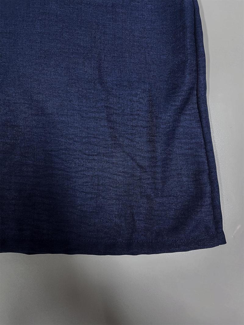 Product Introduction of 【Plus Size】 Women's Solid Button Front Pocket Tee Dress, Casual Short Sleeve Collared Dress for Summer, Women's Clothing for Daily Wear 6