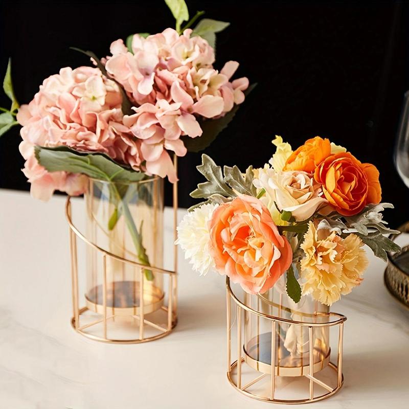 Elegant Geometric Design Hollow Flower Vase, 1 Count Trendy Simple Desktop Flower Vase, Spring Decor 2024 Fashionable Vase for Daily Decoration 4