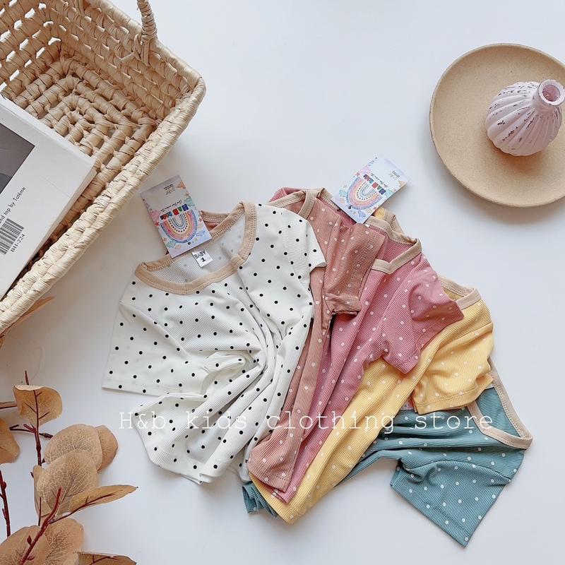 Bộ tăm lạnh chấm bi cho bé gái 1