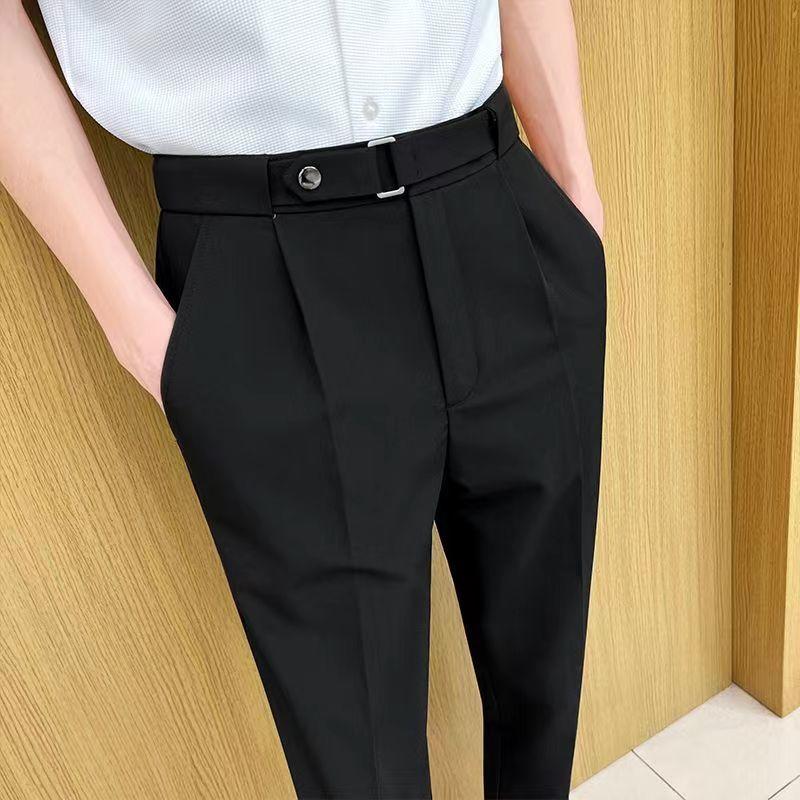 Product Introduction of Quần Âu Nam, Trang Trí Thắt Lưng, Họa Tiết Thiết Kế Mỏng Ôm Vừa Vặn, Thích Hợp Cho Mùa Xuân Và Mùa Hè, Trang Phục Công Sở Trang Trọng, Kiểu Thẳng thụng Quần Thường Ngày 19