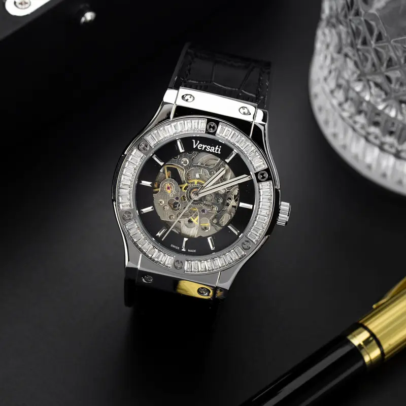 [ MS STORE  aff ] Đồng Hồ Nam CƠ VERSATI Phiên Bản Lộ Cơ Cao Cấp Thời Trang, Sang Trọng- M125 Tặng hộp da trắng 3