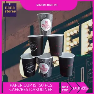 Paper Cup Kopi, Paper Cup 8 oz Kraft, Paper Cup Murah Isi 50 Pcs