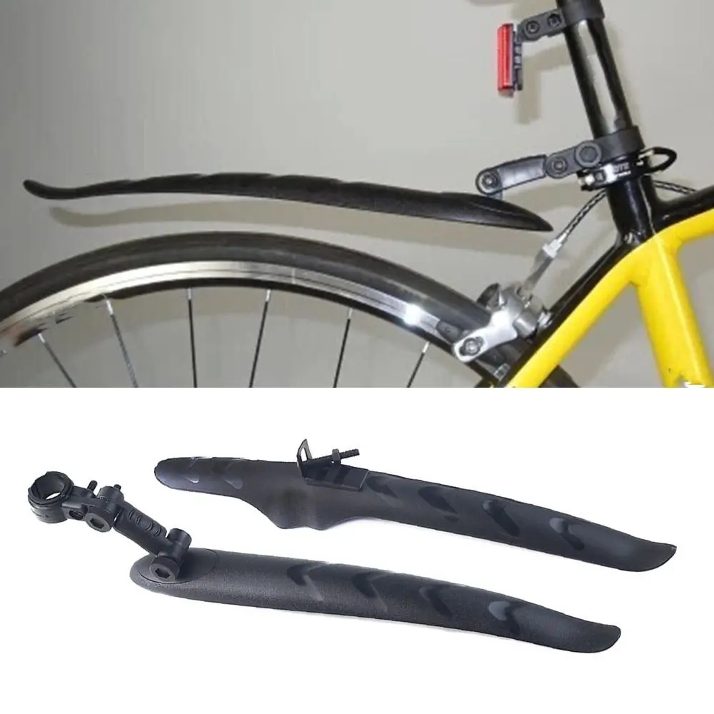 Durable Black Bicycle Mudguard Front Rear Bicycle Parts Bike Fender Wings Replacement Outdoor Sports Road Bike Mud Guard Unisex