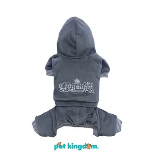 Pet Kingdom Doggy Dolly Baju Jumper Velvet Anjing - Abu-Abu Baju Kucing Baju Anjing Kostum Hewan Pakaian Peliharaan Jaket Anjing