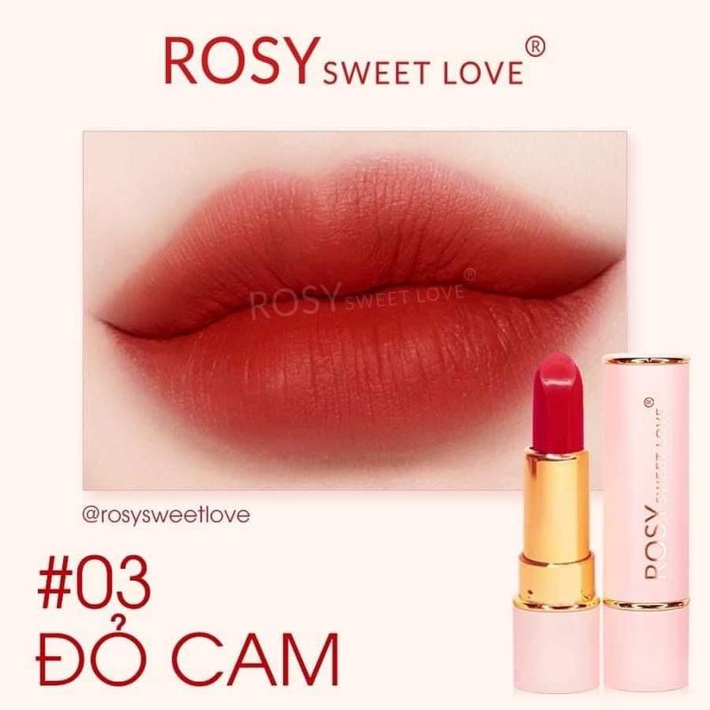 Son Môi sáp Rosy đỏ cam siêu lì mềm môi