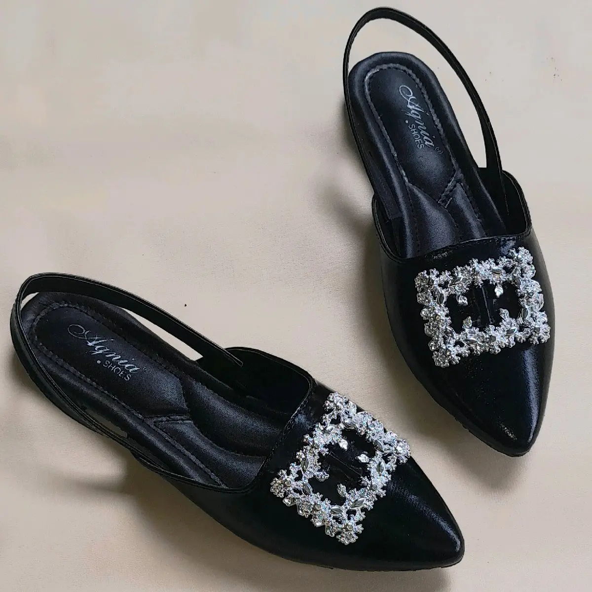 Sandal flatshoes bapau mules wanita/Sandal pesta wanita kekinian Sendal