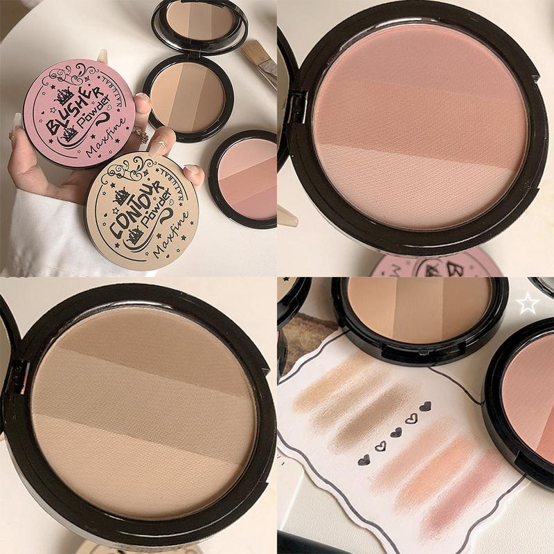 Product Introduction of 3 Colors Contouring Blush Powder Palette Cosmetic Long Lasting Natural Stereoscopic Face Shading Powder Contour Powder Palette 29