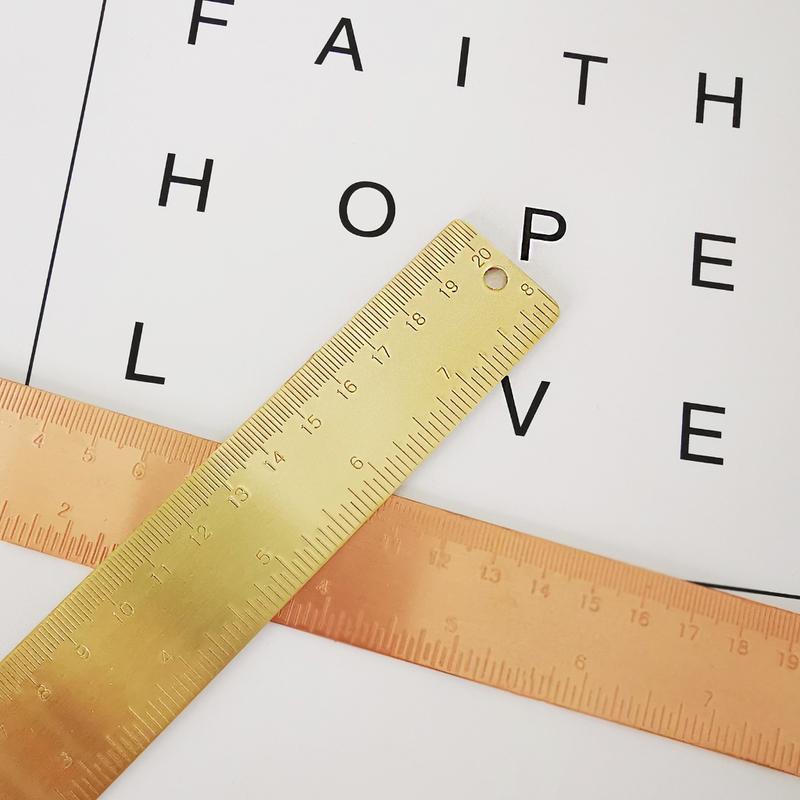 Product Introduction of 20cm/7.9'' Metal Ruler Brass Straight Ruler Drawing Cutting Non Skid Back 49