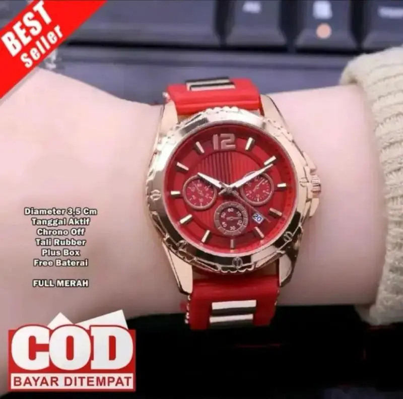 JAM TANGAN WANITA MEWAH ELEGAN / RUBER KARET PREMIUM BISA COD BAYAR DITEMPAT 5