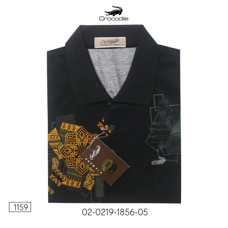 Kaos Kerah Pria Crocodile Diamond / Platinum Katun HALUS 1856 4