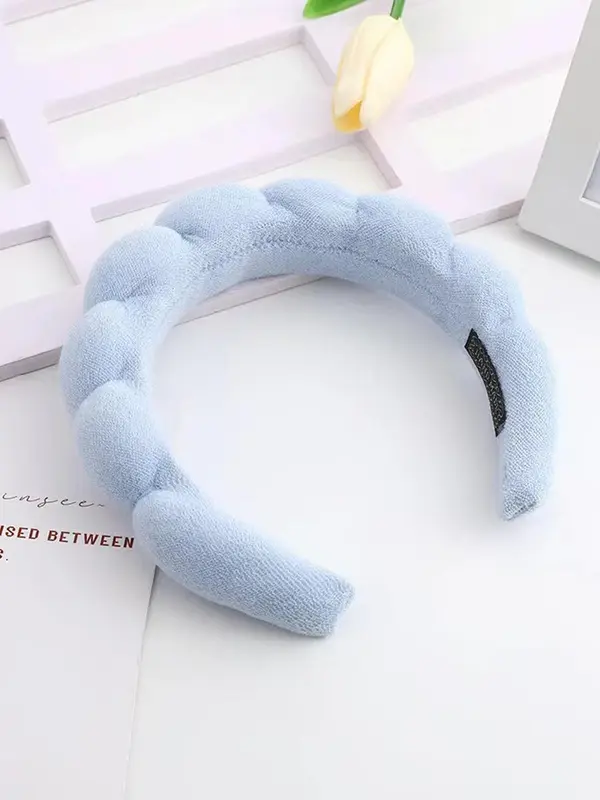 Cute Geometric Design Pink Hair Hoop, Casual Versatile Sponge Fabric Hair Hoop for Women & Girls Hairstyle Ideas, Daily Use As Valentine's Day Gifts, Hair Accessories, Puffy Headband 4