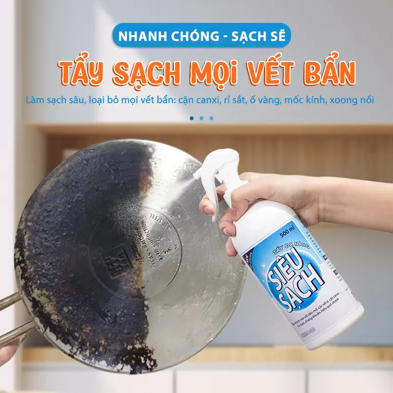 Tẩy đa năng bảo vệ bề mặt Nemogo 500ml, tẩy sạch cặn canxi vết dầu mỡ xoong nồi Nemogo 2