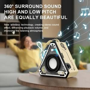 v2 Motorcycle Colorful Mechanical Style Portable Speaker Wireless Bluetooth Audio Music Player Suitable for Outdoor Riding Camping Mini Speaker Smartphone Subwoofer White