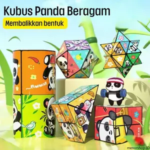 Kubus Ajaib Panda 3D Lucu - Mainan Edukasi STEM untuk Anak & Dewasa | Puzzle Infinity Fidget Toy Penghilang Stres | Desain Geometris Unik dengan 5 Pola Berbeda | Bahan Plastik ABS Aman & Tahan Lama | Hadiah Kreatif untuk Pecinta Teka-Teki