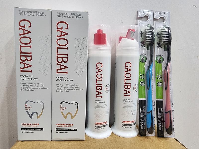 (MUA 2 TẶNG 2 bàn chải) Kem Đánh Răng GAOLIBAI, Gel Đánh Răng GAOLIBAI Giúp Làm Trắng Răng. Giảm Hôi Miệng, Giảm Sự Hình Thành Cao Răng . Thể tích 120gr( tặng 2 bàn chải)