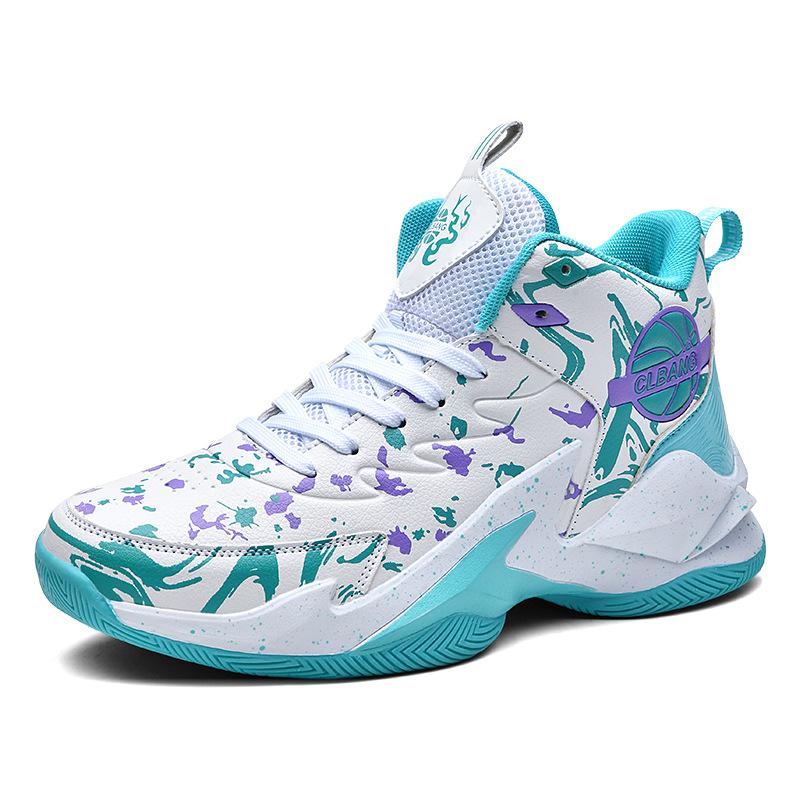 Product Introduction of Spot high-top basketball shoes men's shoes grip mesh leather sports shoes for junior high school students combat sneakers 1