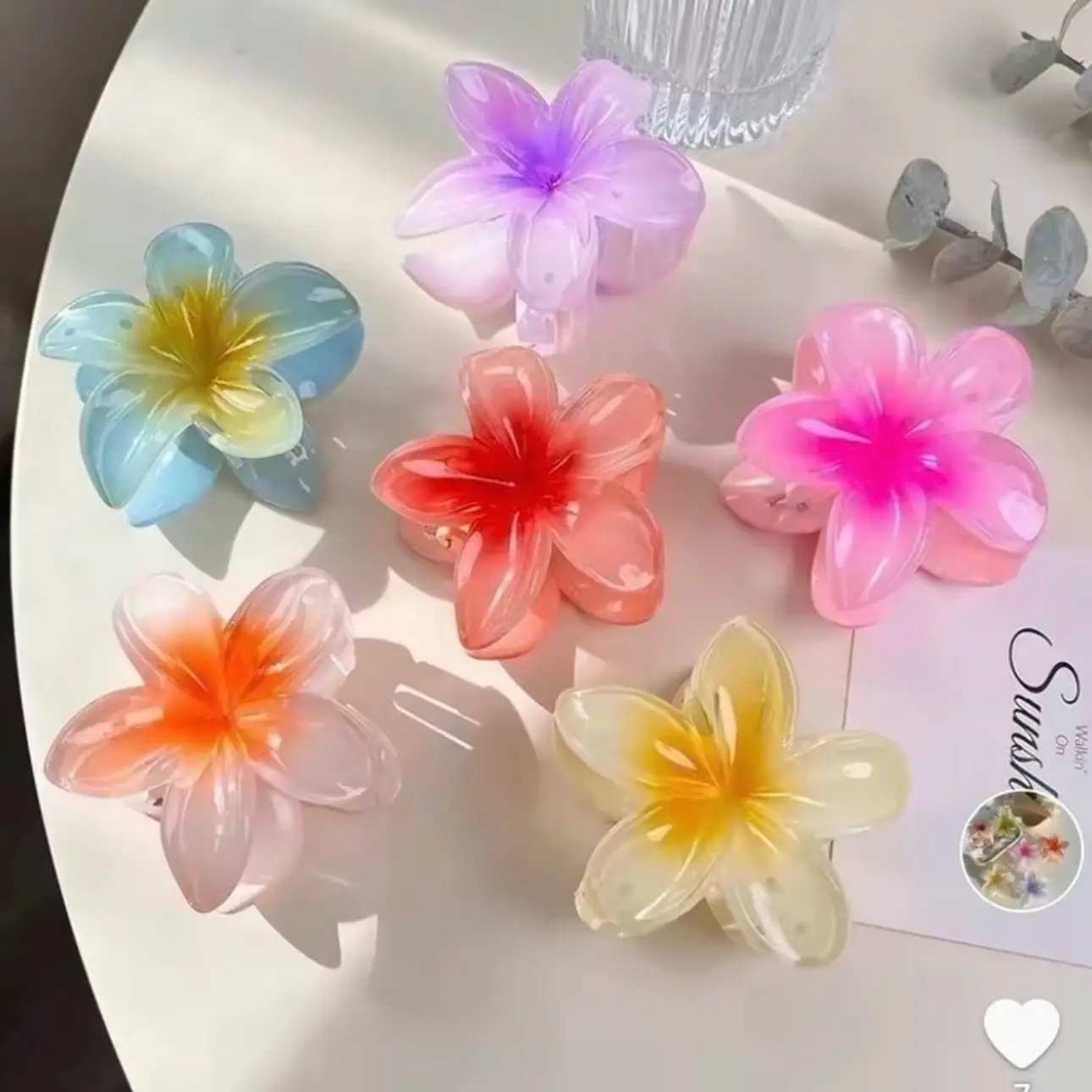 (ĐỒNG GIÁ 10k) Kẹp tóc Hoa sứ càng cua nhiều màu 4cm,8cm phong cách xu hướng Hàn Quốc Women Nữ Cao Su
