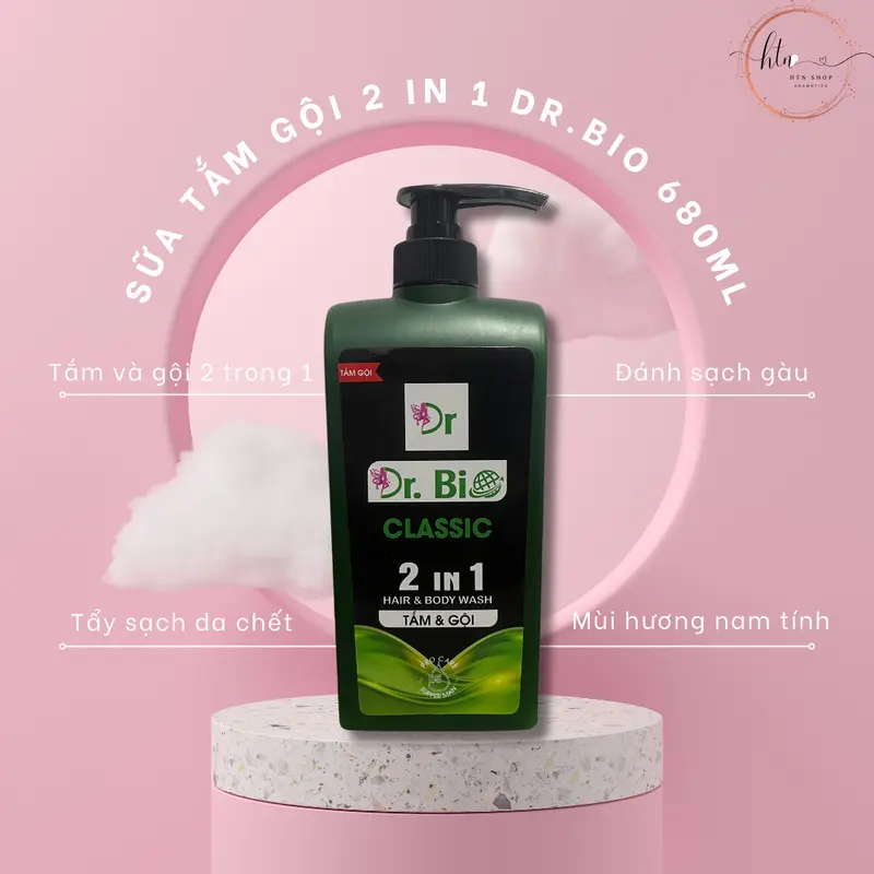 Sữa tắm gội nam 2 in 1 Dr.Bio 700ML | Hương nước hoa romano 3