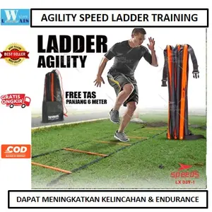 Best Seller Agility Speed Ladder Drills Training Tangga Kelincahan Speeds LX 039-1 Terdapat 6 Kolom Olahraga Ball Outdoor
