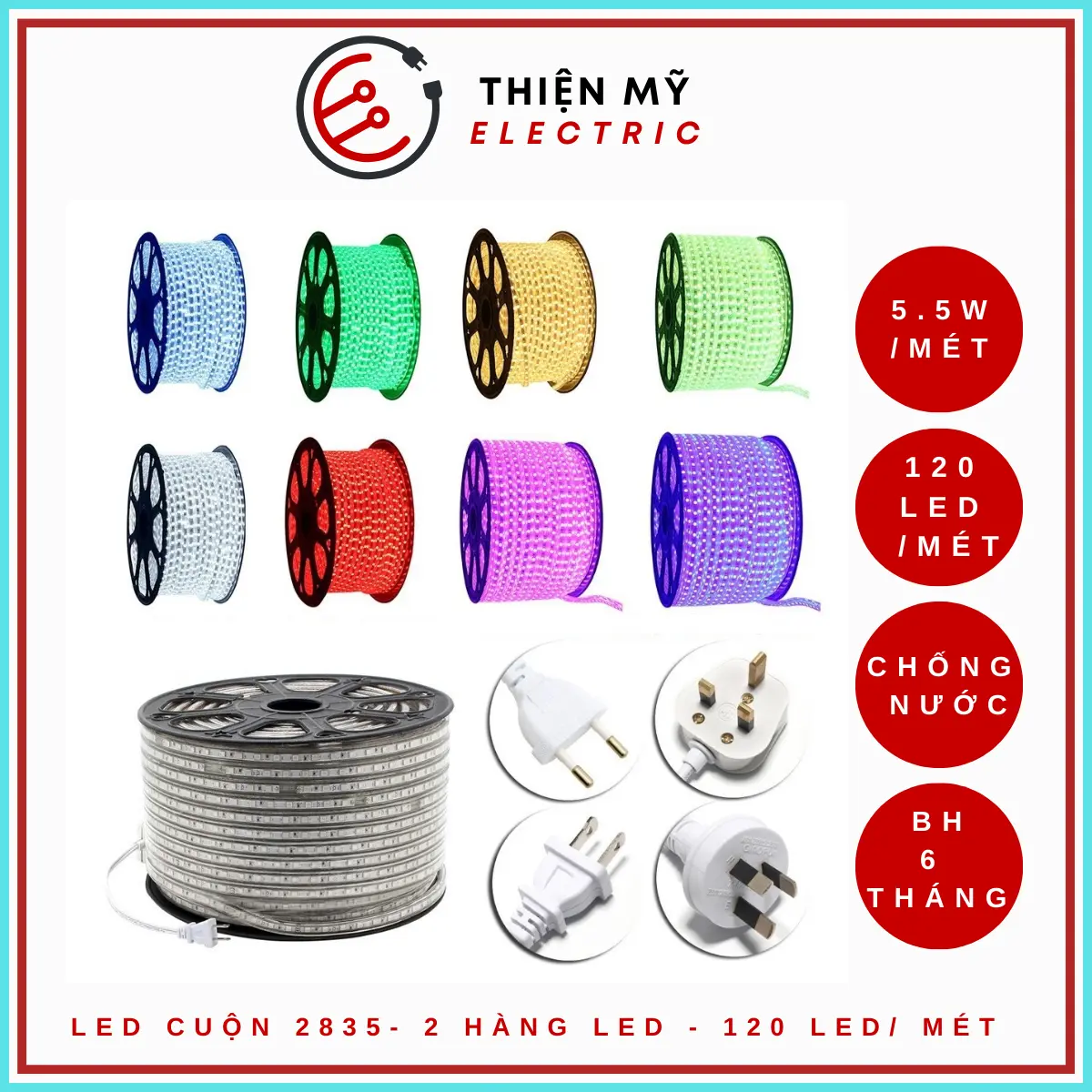 (Bán theo mét) Đèn led dây 2835 siêu sáng siêu bền (2 hàng led), trang trí quán ăn quán coffee,quấn cây trang trí sân vườn.