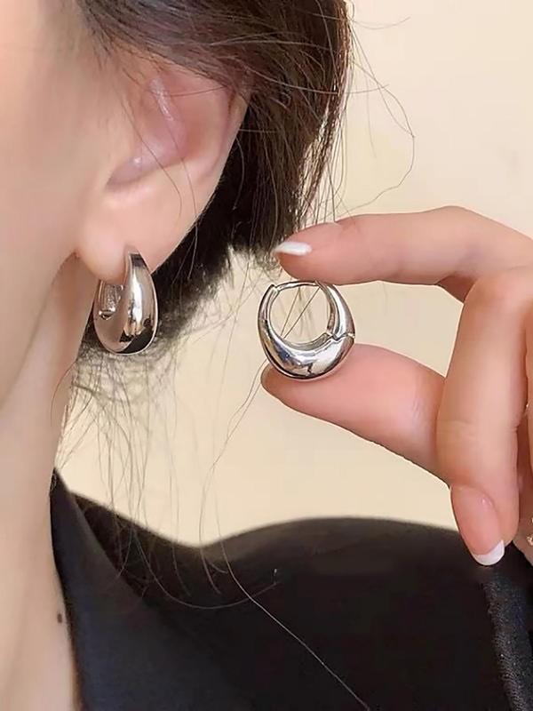 U-shaped Hoop Earrings, Minimalist Geometric Earrings for Women, Daily Use, Trendy All-match & Exquisite Jewelry for Birthday Gift 4