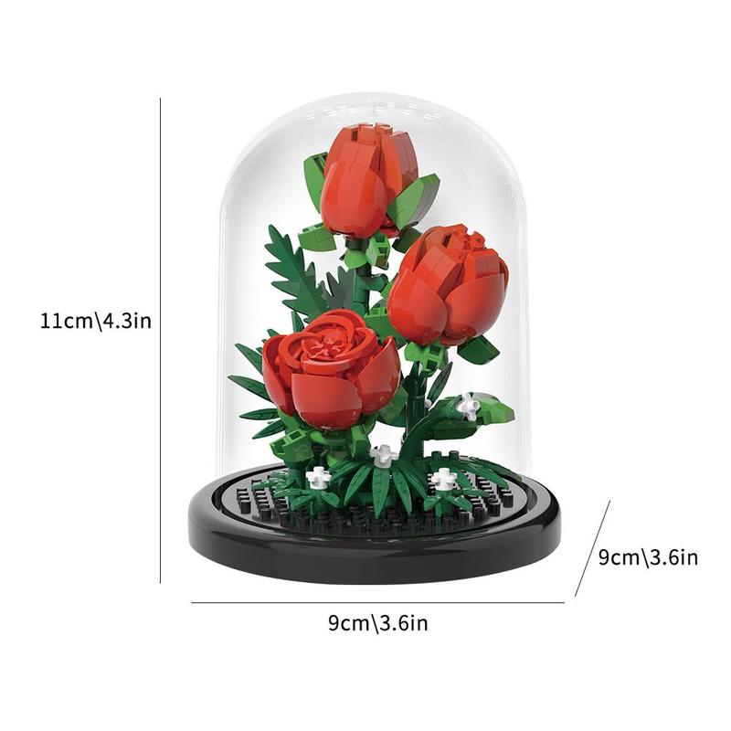 Product Introduction of 1 Set Plastic Building Blocks Flower Box Immortal Flowers Blocks Assembly Simulated Compatible F1N6 24