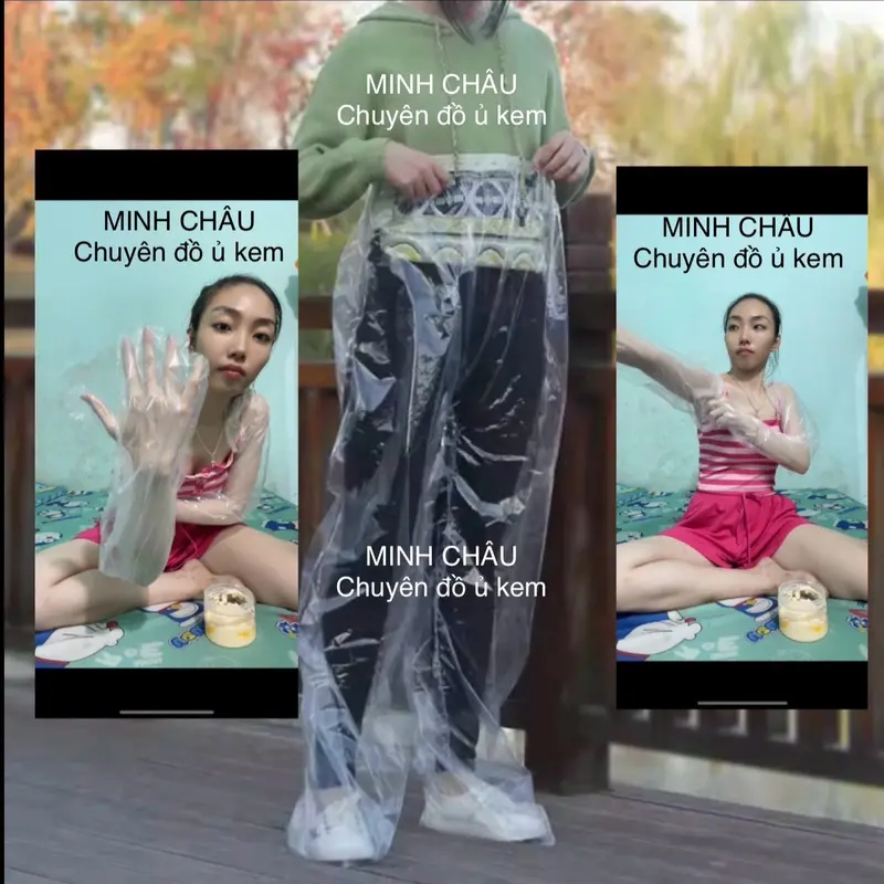 5 Quần Ủ KEM Nilon, quần có dây chun siêu tiện lợi, bọc cả bàn chân 5