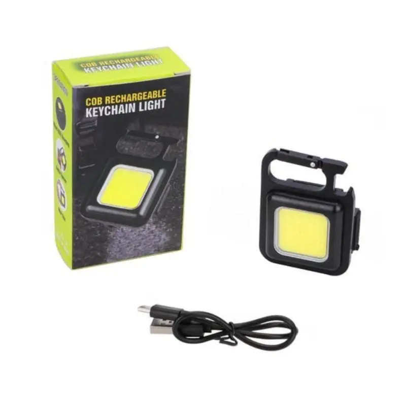 Lampu Senter Led COB Mini USB Charger Model Gantungan Kunci Multifungsi Super Terang 6