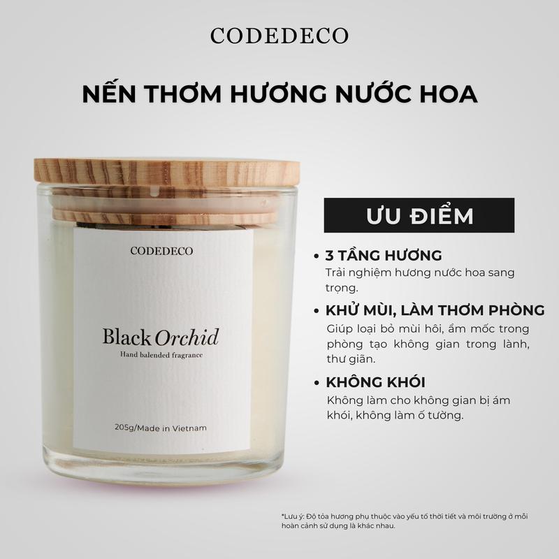 Nến thơm Decor hương nước hoa CODEDECO Black Orchid 105g - 205g