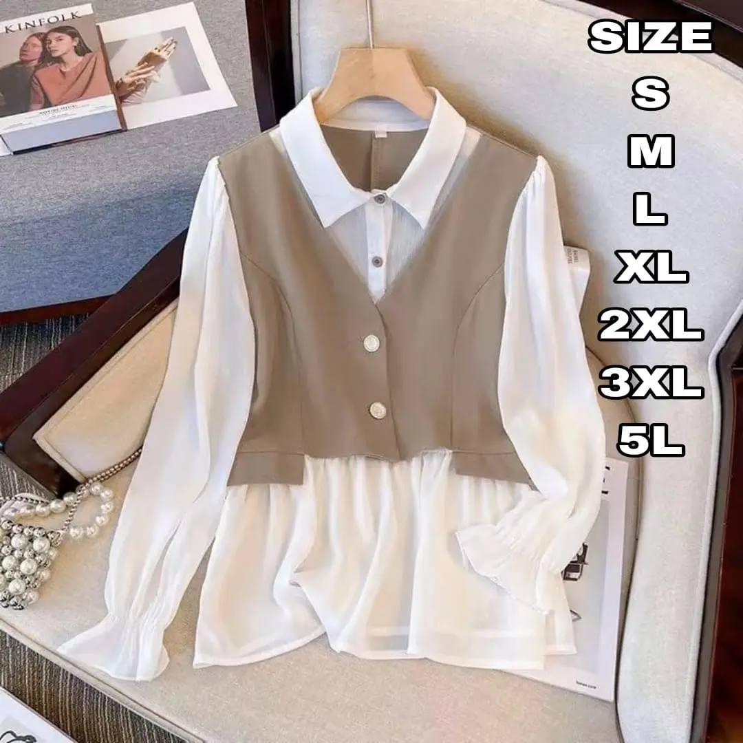 OKI Top Vest Atasan Korean Style Baju wanita BIG SIZE S M L XL 2XL 3XL 5L Polos Rompi Oversize