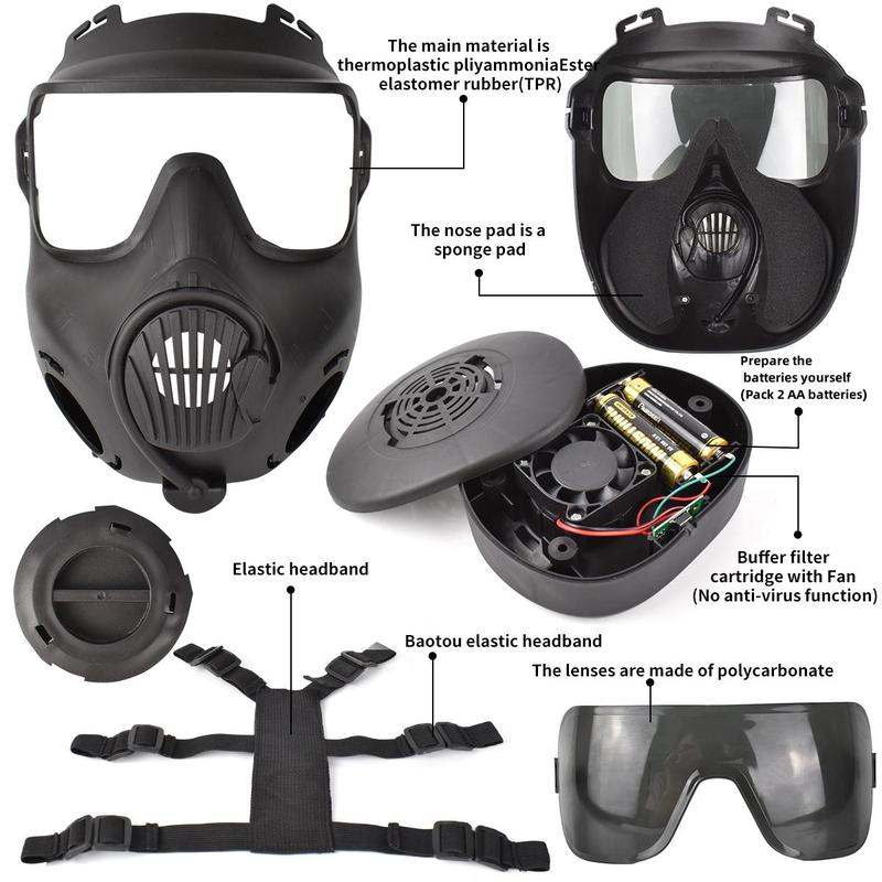 Full Face Mask, Face Cover with Ventilation Holes & Adjustable Strap & Sponge Nose Pad & Color-changing PC Reinforced Lens, Real-life CS Tactical Equipment 4