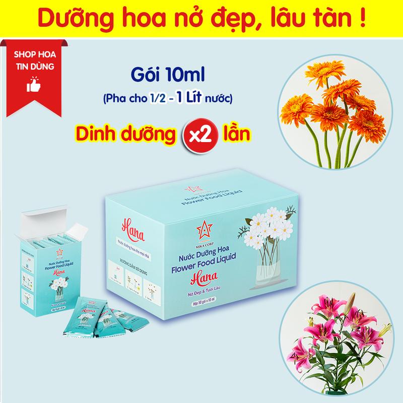 GIÁ DÙNG THỬ Combo Dưỡng hoa tươi lâu Hana 10 ml - Hoa nở đẹp lâu tàn - Không thối nước