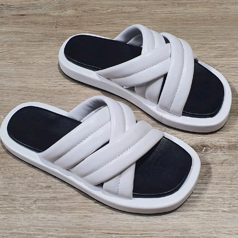Sandal Wanita Big Size Jumbo Size Silang 3 Request Kaki Gemuk Panjang Pendek Coklat Black Sendal 6