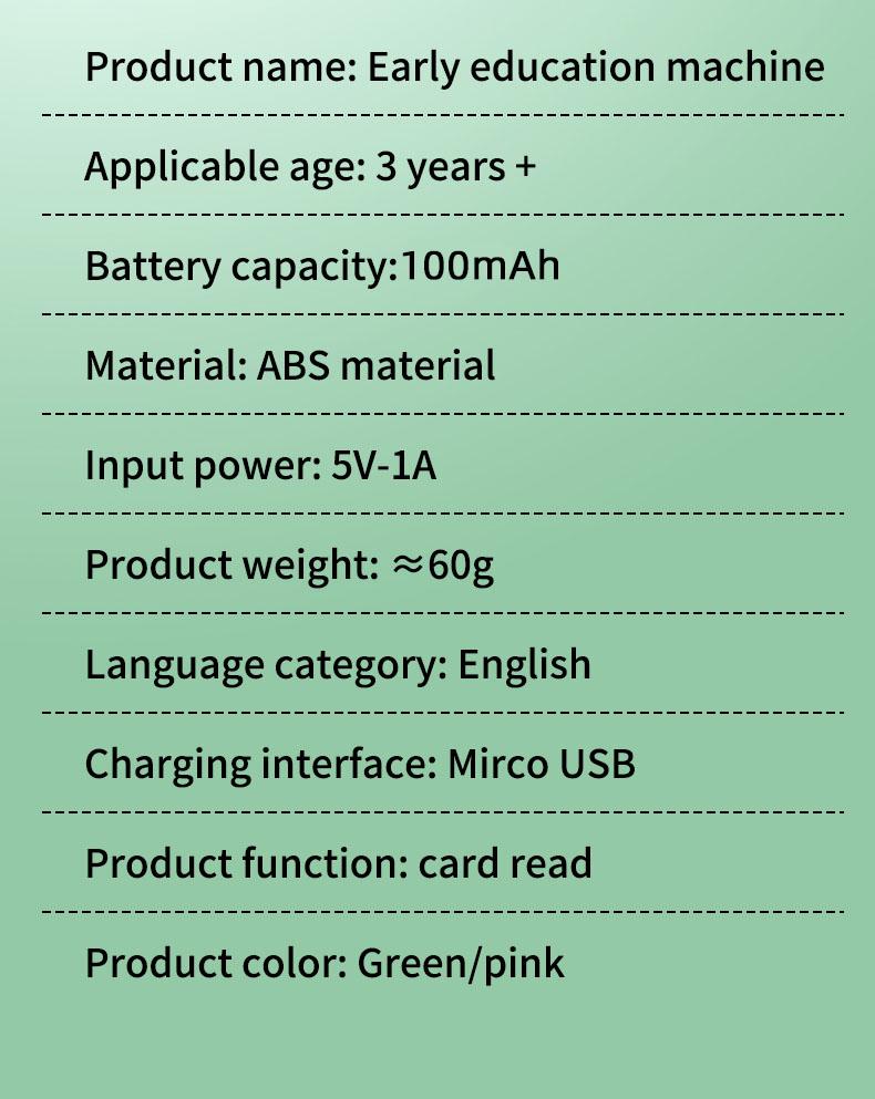 Product Introduction of 2024 Dinosaur Jr card machine Talking flash card children's toys educational plug-in learning machine 15