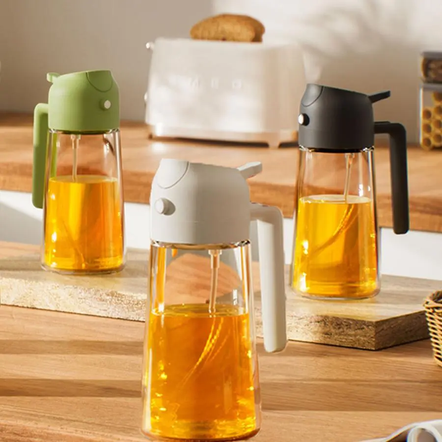Glass Oil Sprayer, 1 Count Press Type Oil Sprayer Bottle, Oil Dispenser for Cooking, Baking, Frying, Barbecue, Kitchen Utensils & Gadgets