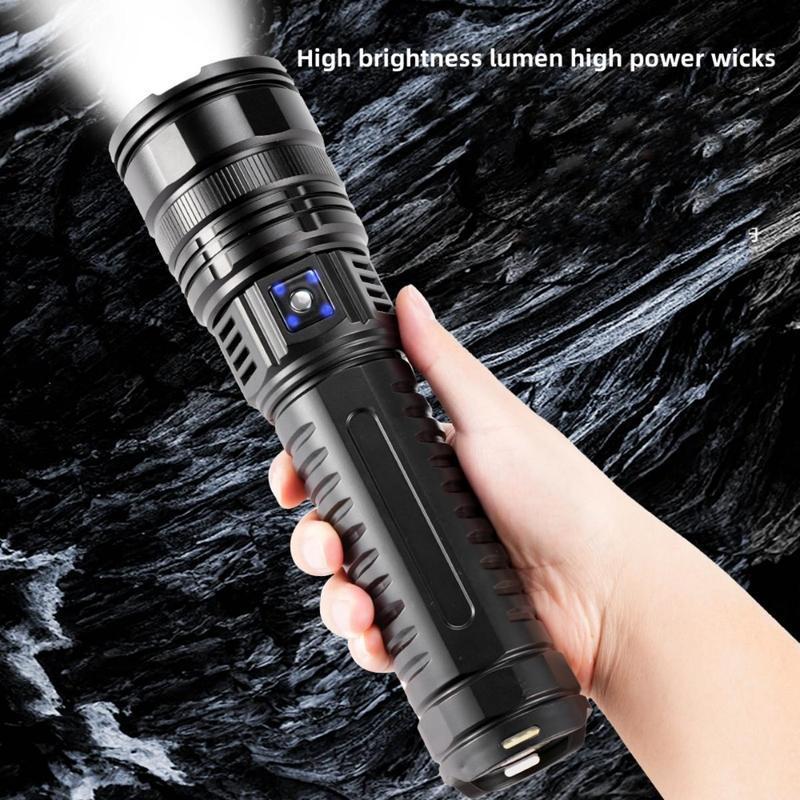 Product Introduction of Rechargeable LED Light, 5 Modes Zoomable Tactical Flashlight, Portable LED Torch Light, Outdoor Flashlight for Camping Hiking, Christmas Gifts 2