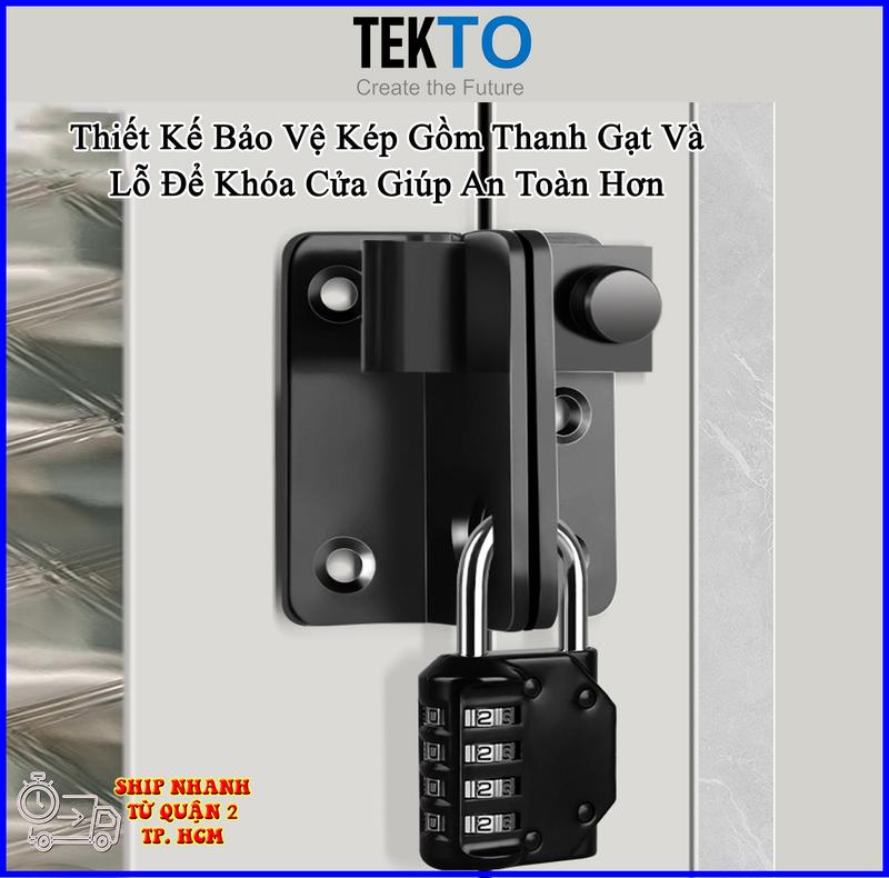Chốt Khóa K01, Chốt khóa cài cửa có lỗ chắc chắn an toàn màu đen- 108