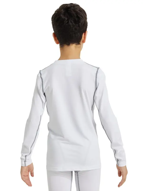 Boy's Contrast Binding Long Sleeve Sports Tee, Quick Drying Round Neck Top-stitching Sports T-shirt, Boy's Sportswear for Gym Workout Running 5