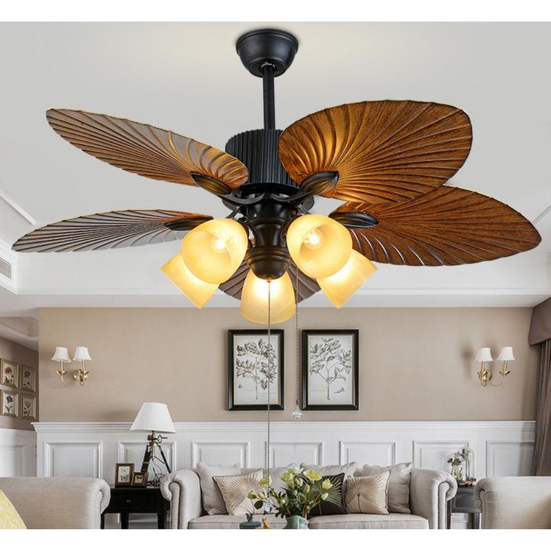 Quạt Trần Lá Cọ  Lõi Đồng  Có Điều Khiển Từ Xa 6 Cấp Độ Gió, Có Đèn LED Phù Hợp Mọi Không Gian[ Bảo Hành 6 Năm]